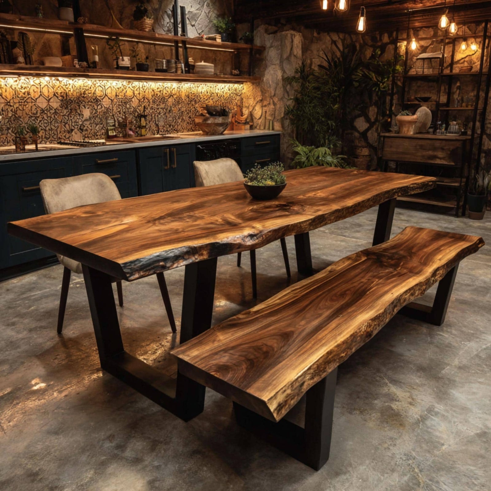 Modern Solid Wood Dining Table | Handmade Walnut Kitchen Table | Custom Luxury Furniture