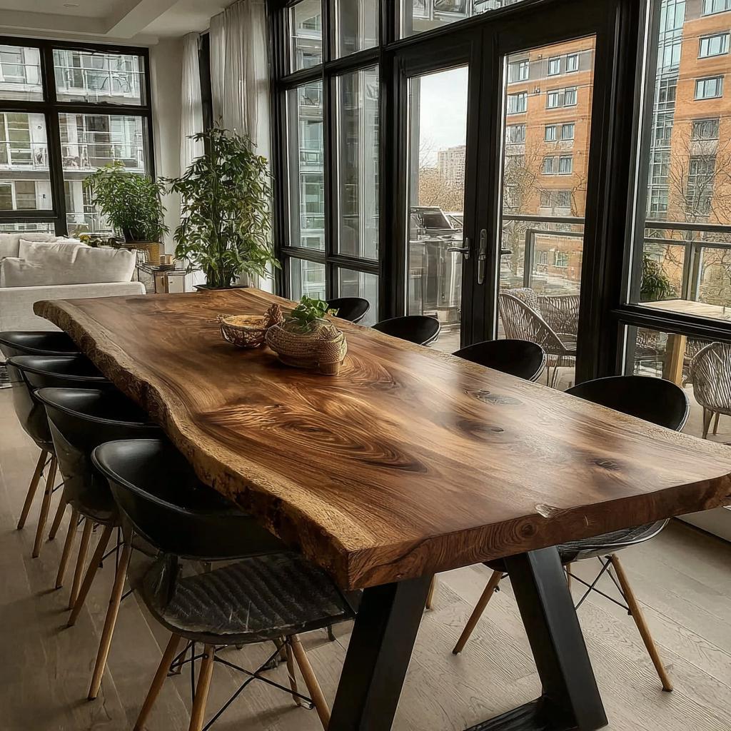 Handmade Solid Wood Dining Table | Custom Walnut Kitchen Table | Rustic Modern Furniture