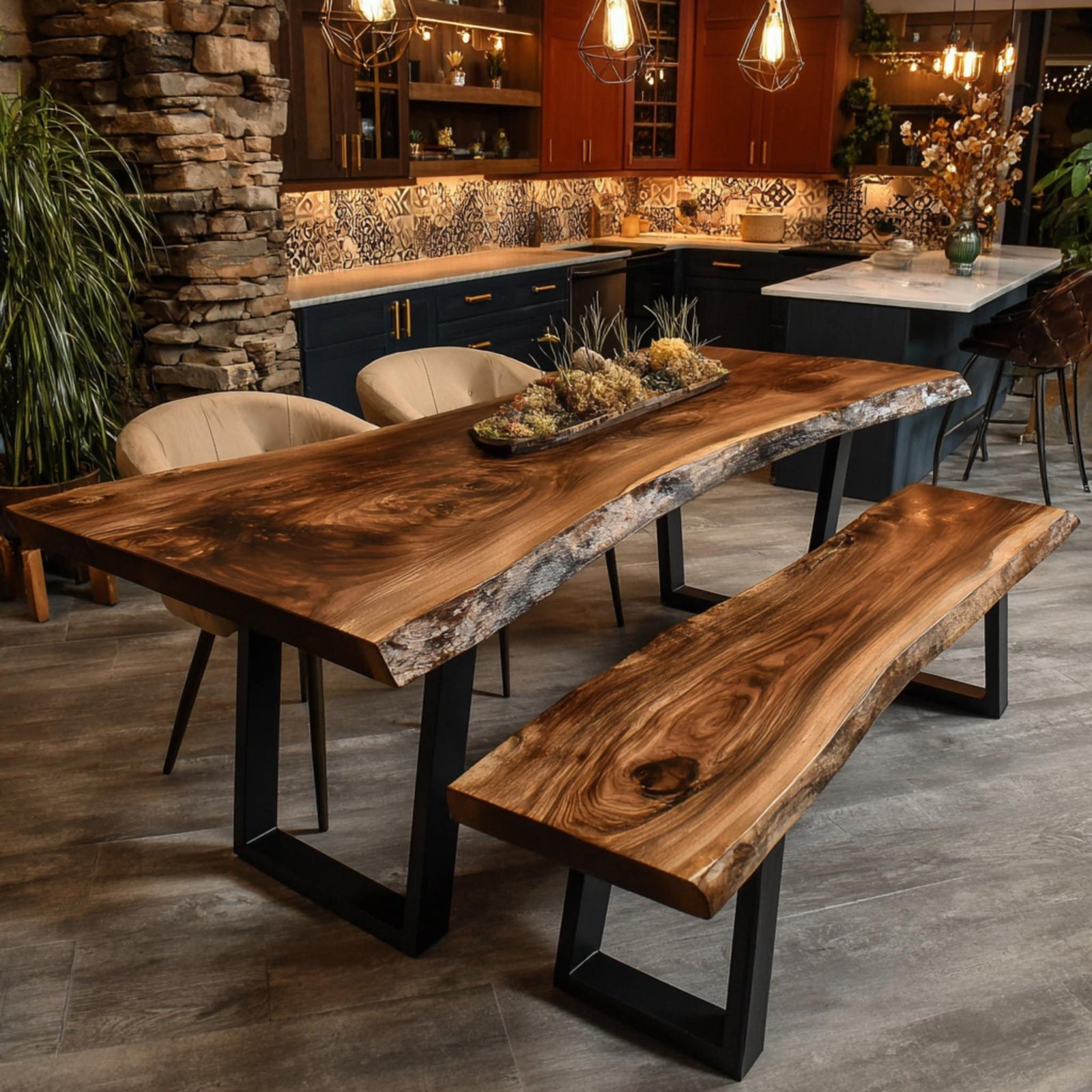 Modern Solid Wood Dining Table | Handmade Walnut Kitchen Table | Custom Luxury Furniture