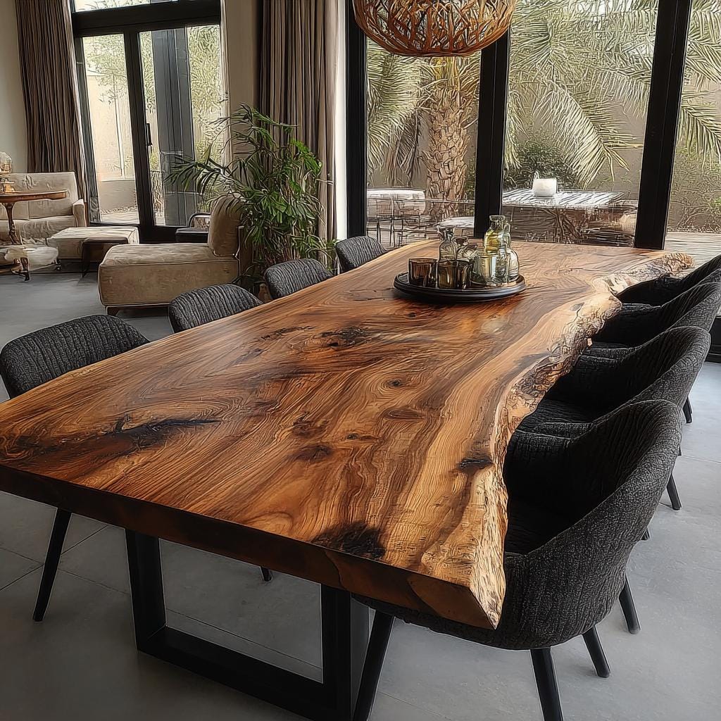 Solid Wood Dining Table | Custom Handmade Walnut Table | Modern Farmhouse Kitchen Furniture