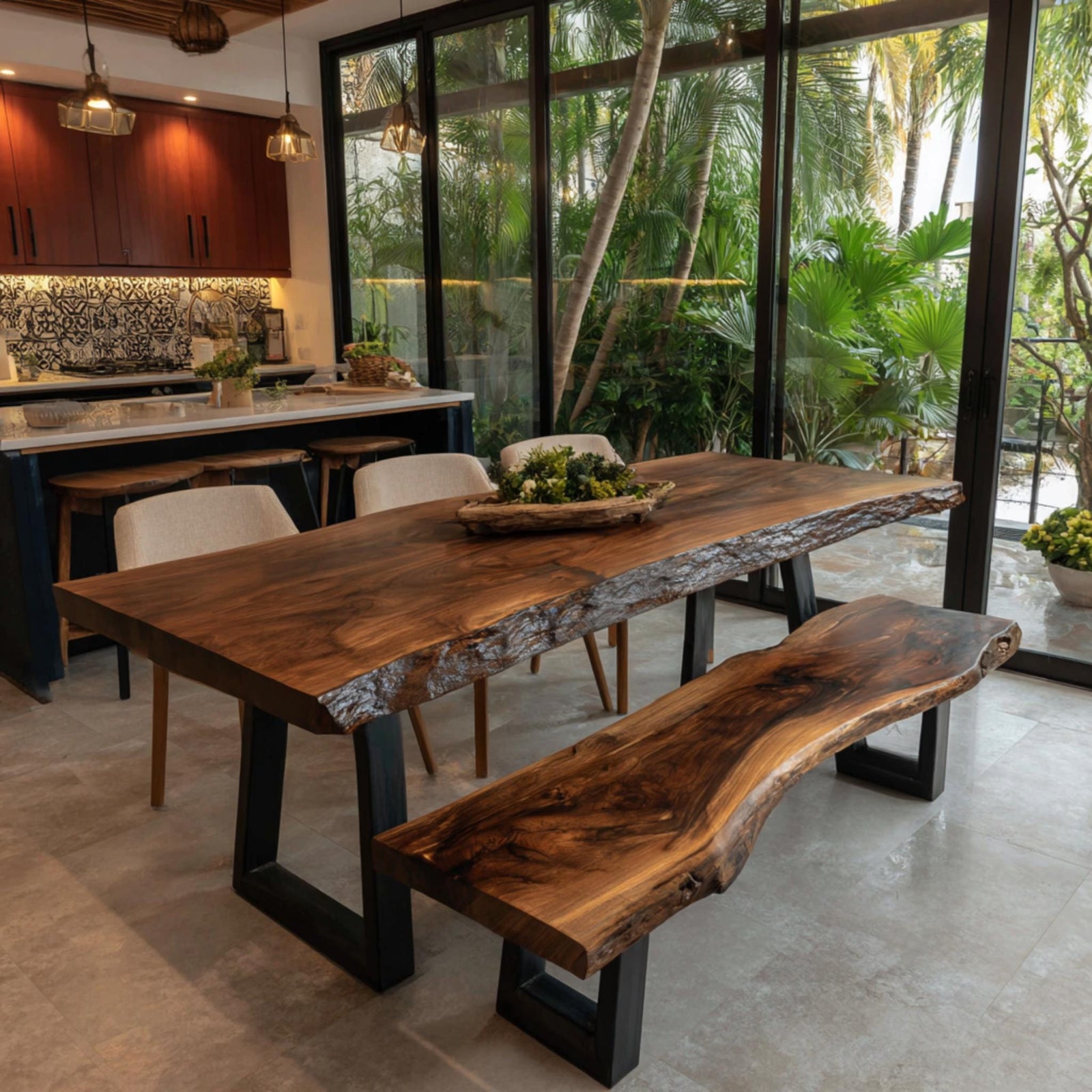 Modern Solid Wood Dining Table | Handmade Walnut Kitchen Table | Custom Luxury Furniture