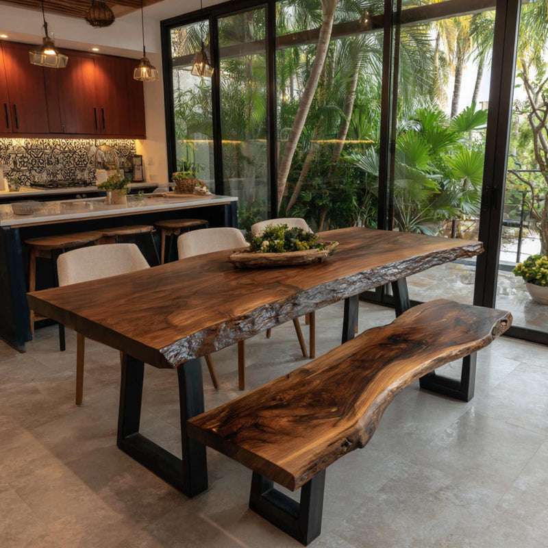 Modern Solid Wood Dining Table | Handmade Walnut Kitchen Table | Custom Luxury Furniture